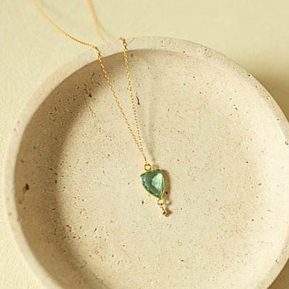 Green Amethyst Silver Isla Necklace