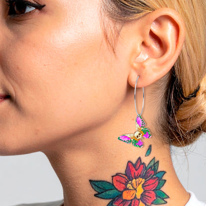 Butterfly Skull Hoop Earrings by Onyx O BodyCandy