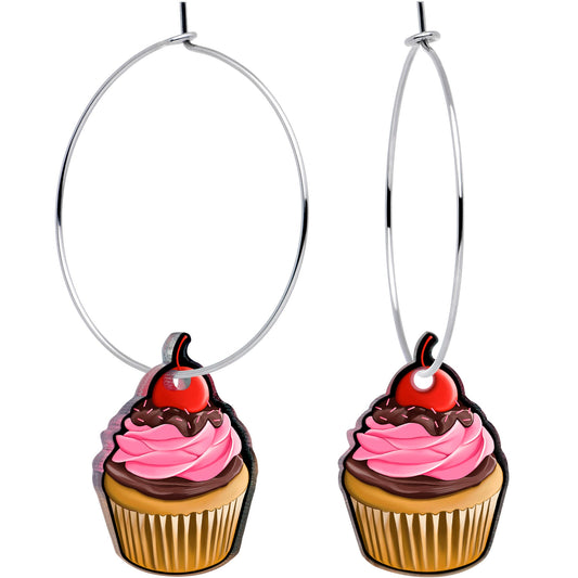 Valentine Cupcake Hoop Earrings by Onyx O BodyCandy