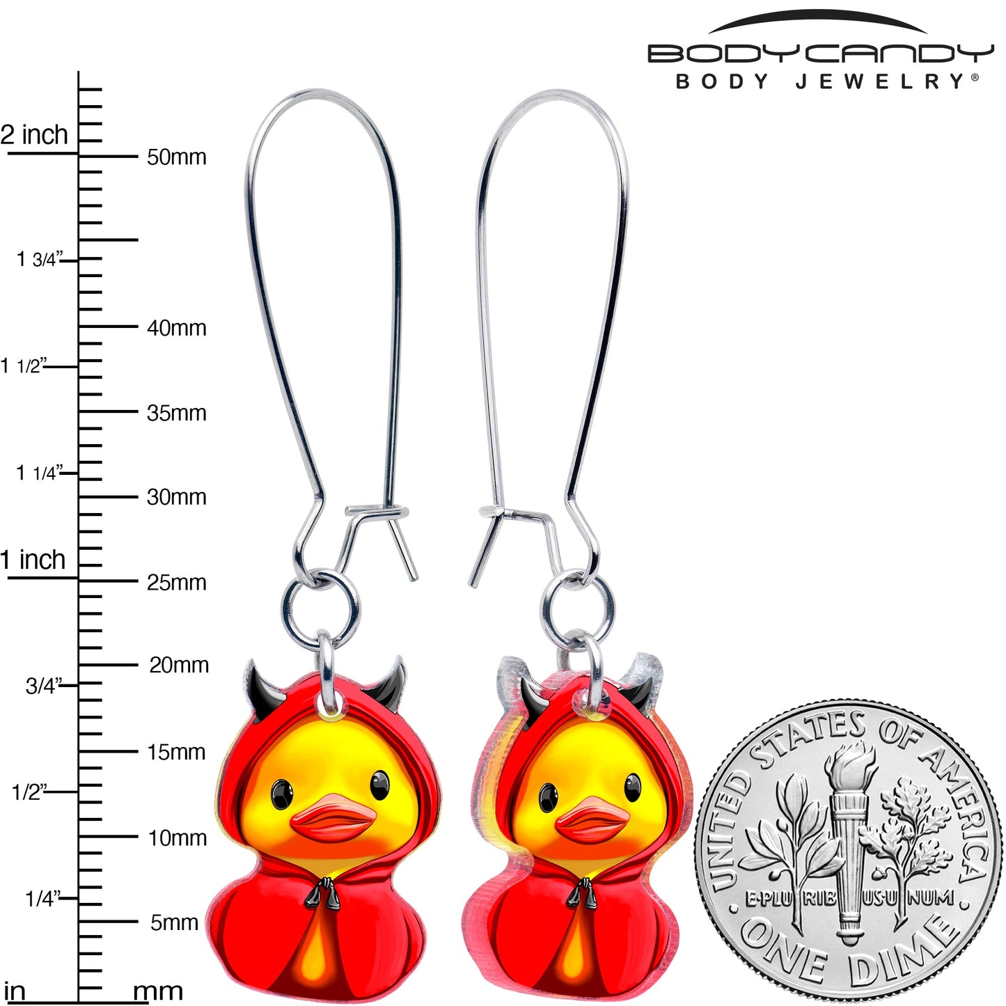 Hot Litle Devil Duck Dangle Earrings by Onyx O BodyCandy