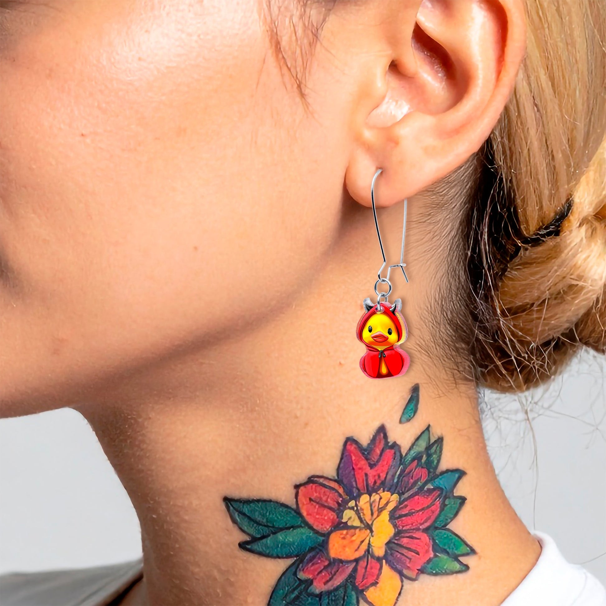 Hot Litle Devil Duck Dangle Earrings by Onyx O BodyCandy