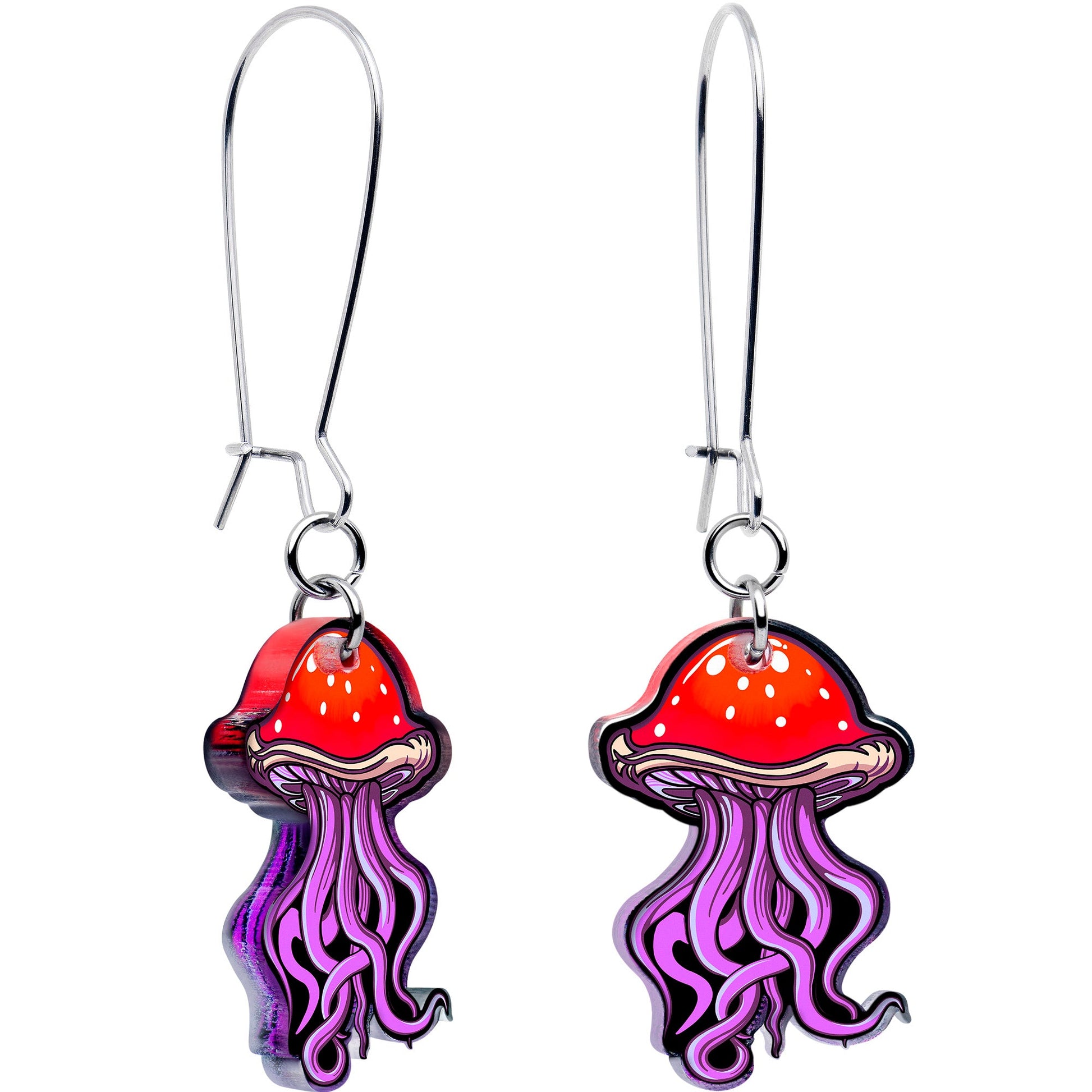 Mushroom Jellyfish Dangle Earrings by Onyx O BodyCandy