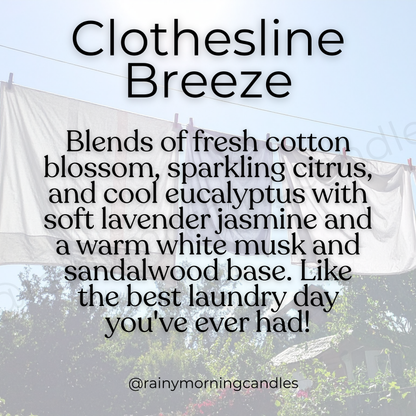 Clothesline Breeze | Wax Melts Rainy Morning Candles