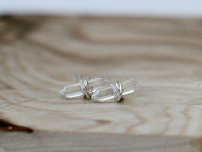 Crest Studs - Crystal Quartz