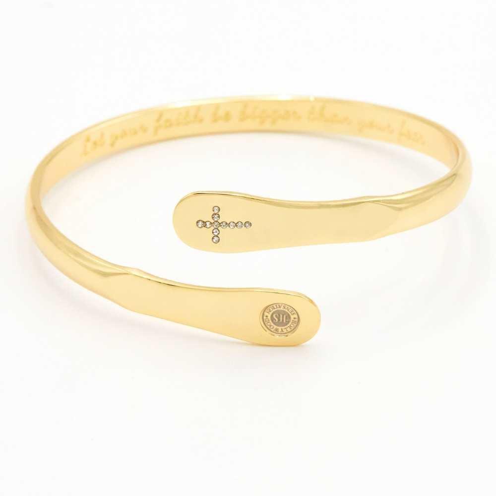 Cross Bracelets, Faith Bracelets, Engraved Bracelets Let your faith be bigger than your fear