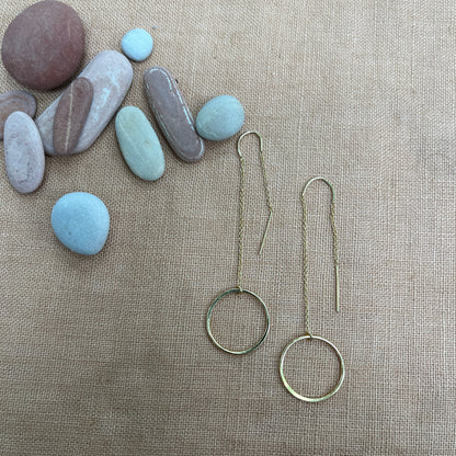 CIRCLE THREADER EARRINGS