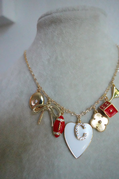 Heart football charm necklace Lucky Goldie