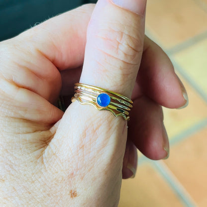 14k gold-fill or sterling silver SMALL GEM STACK RING SET