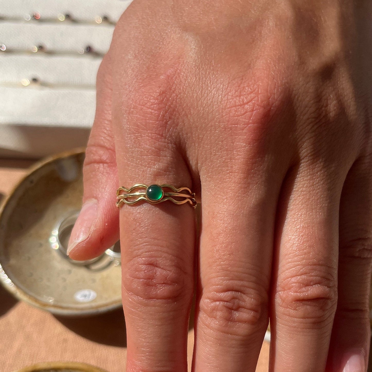 14k gold filled or sterling silver WAVE STACKING RING