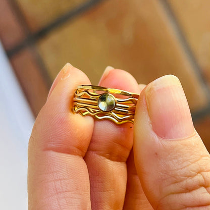 14k gold filled or sterling silver WAVE STACKING RING