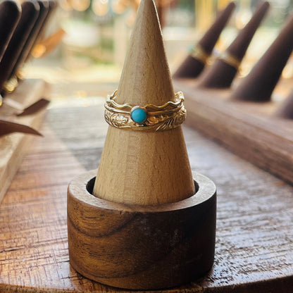 14K Gold Filled Kingman TURQUOISE GEMSTONE  RING