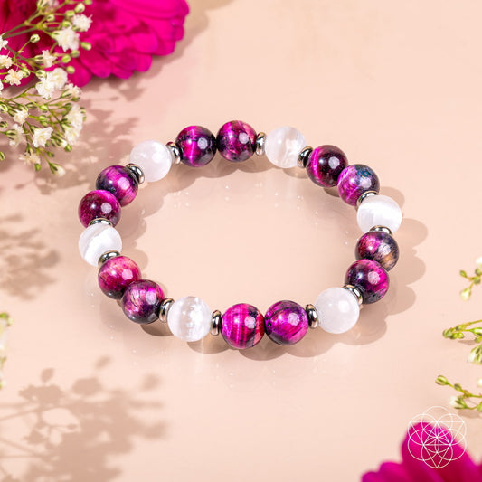 Shape Your Future – Pink Galaxy Tiger’s Eye Bracelet Conscious Items