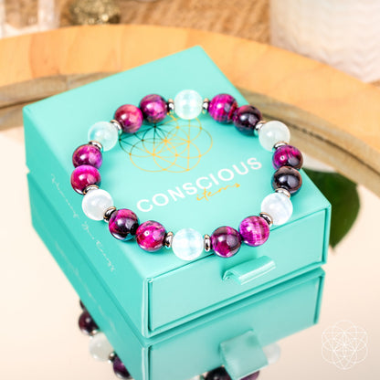 Shape Your Future – Pink Galaxy Tiger’s Eye Bracelet Conscious Items