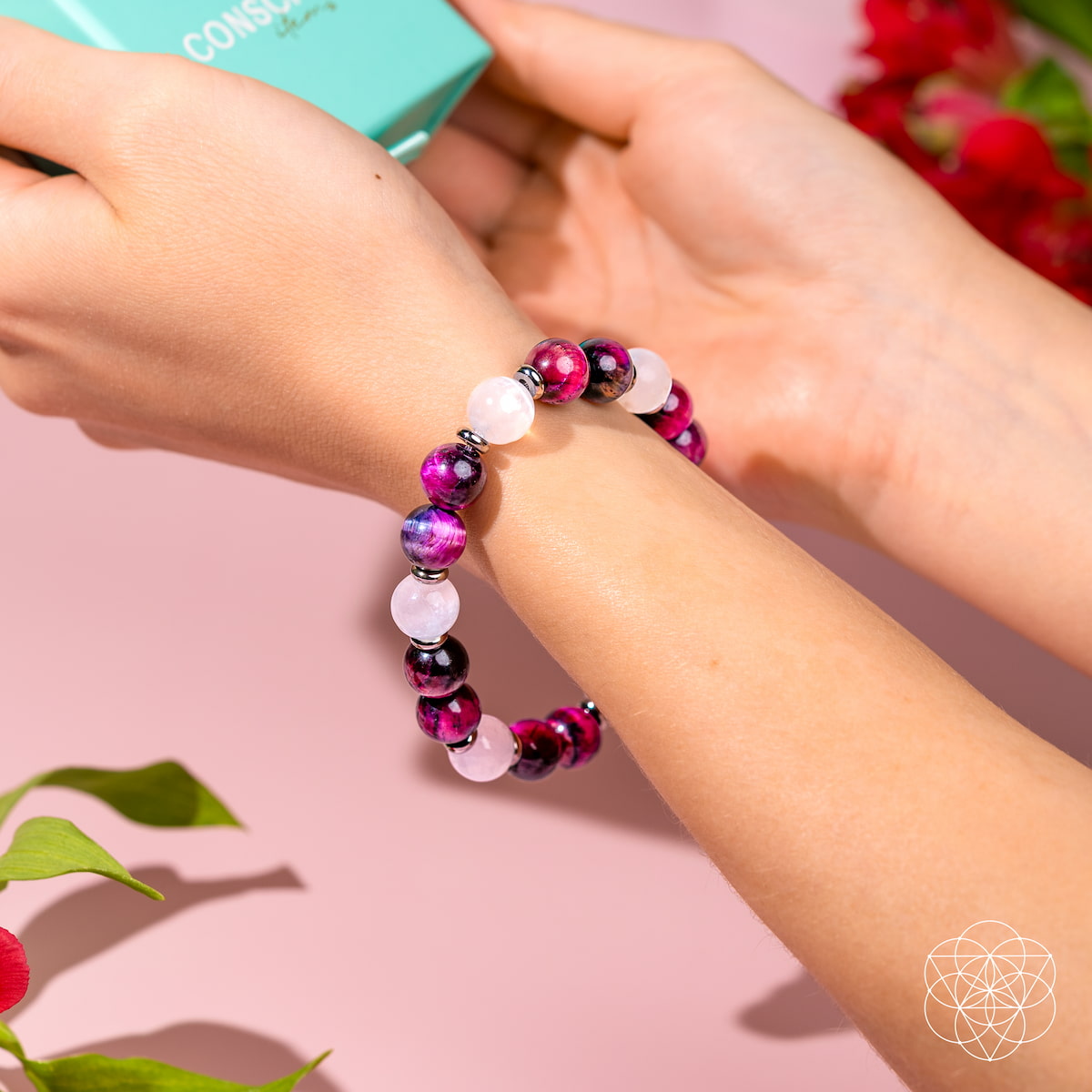 Shape Your Future – Pink Galaxy Tiger’s Eye Bracelet Conscious Items