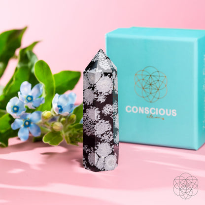 Spiritual Bodyguard - Snowflake Obsidian Point Conscious Items