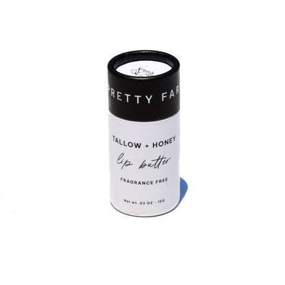 Fragrance Free Tallow + Honey Lip Butter in Eco-Friendly Travel Tubes Pretty farm girl
