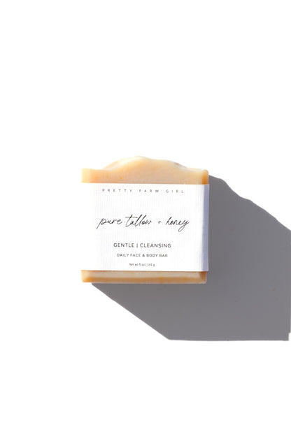 Fragrance Free Handmade Tallow + Goat Milk Soap Bar Trio Pretty farm girl