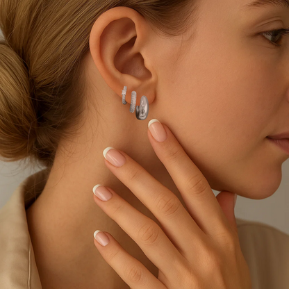 Dainty Huggie Hoop Earrings -3 Pairs