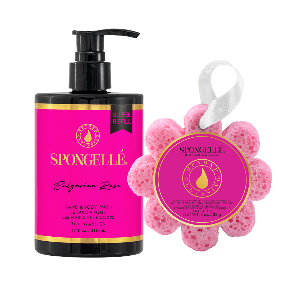Bulgarian Rose Wild Flower & Body Wash Refill Set Spongellé