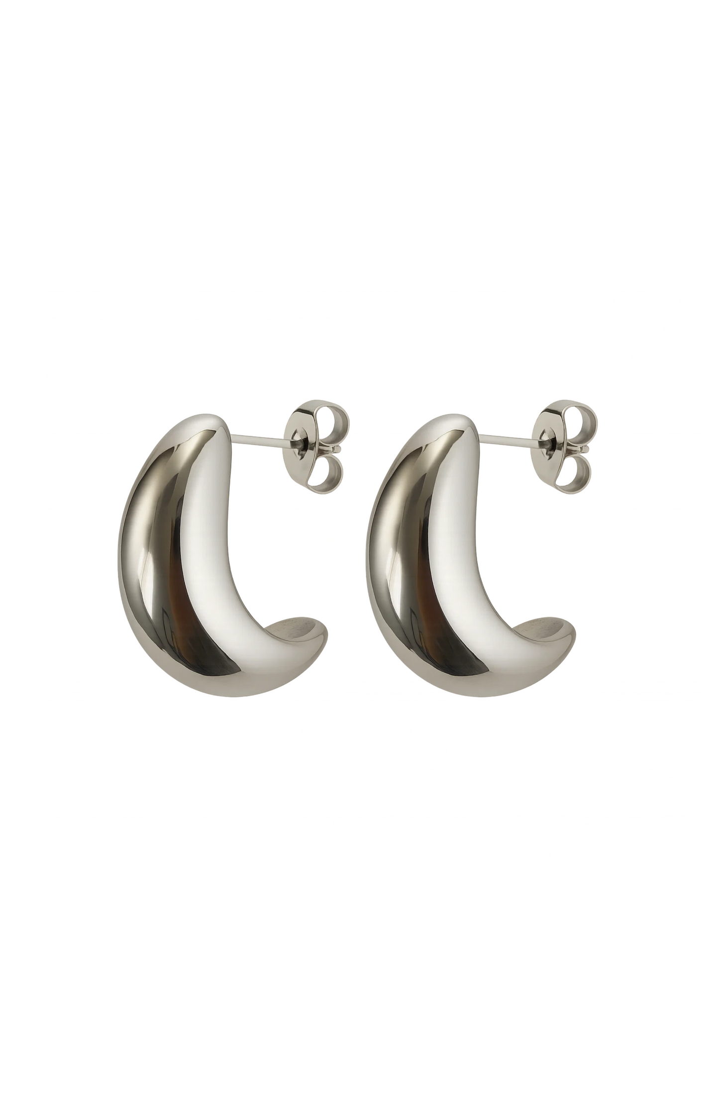 Dome Huggie Teardrop Earrings