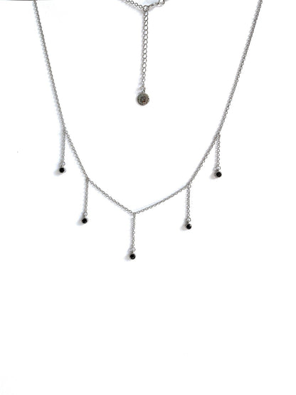 Drop Necklace with Five Cubic Zirconia Stone