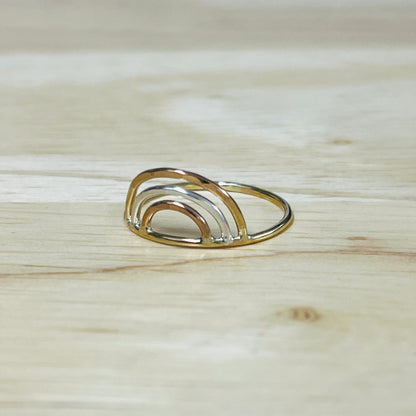 14K Gold filled TRIPLE ARCH RING