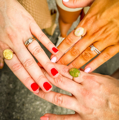 Gemma - Antiqued Faux Stone Rings