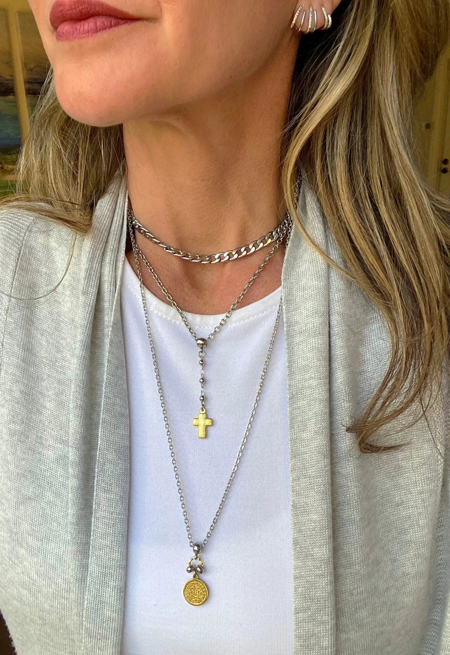 CROSS LARIAT CHOKER Bellaforma Jewelry