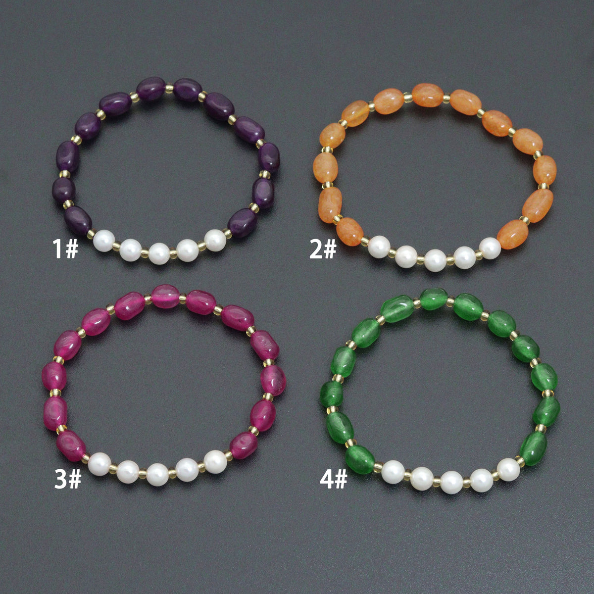 6x9mm Oval Jade Stretchy Bracelet, Sku#EF668