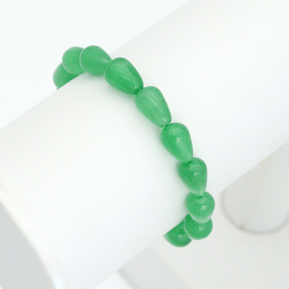 8x12mm Teardrop Aventurine Jade Stretchy Bracelet, Sku#EF709