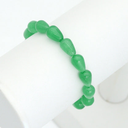 8x12mm Teardrop Aventurine Jade Stretchy Bracelet, Sku#EF709