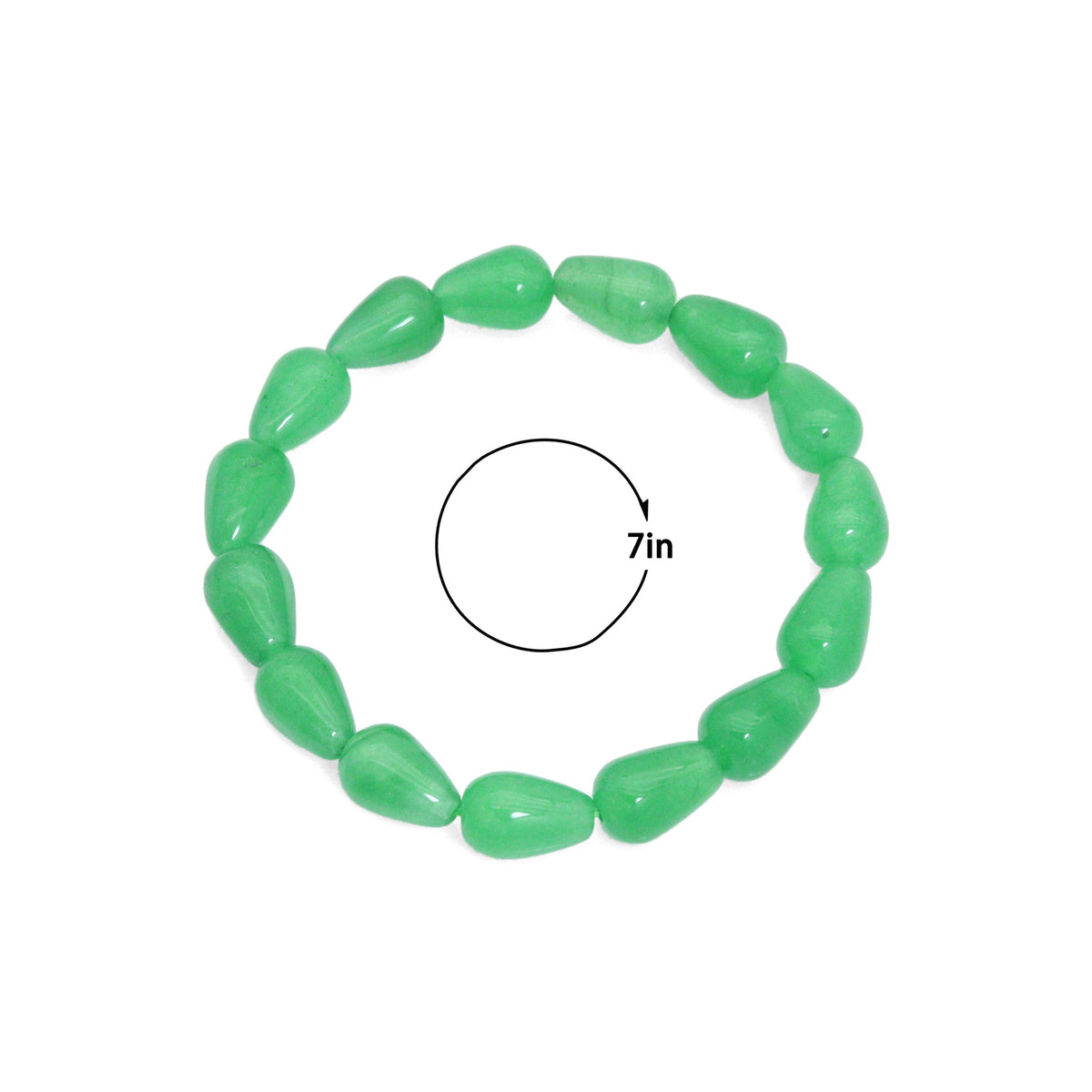 8x12mm Teardrop Aventurine Jade Stretchy Bracelet, Sku#EF709