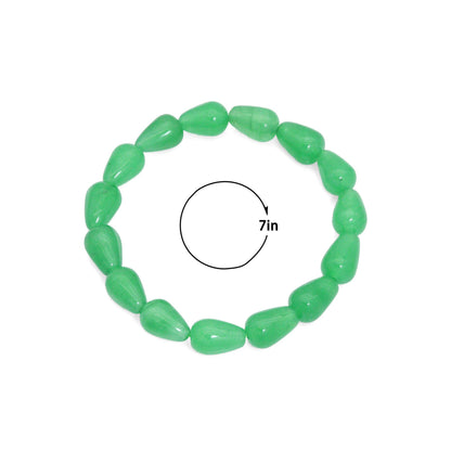 8x12mm Teardrop Aventurine Jade Stretchy Bracelet, Sku#EF709