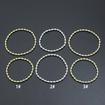 7'' 2.5mm with 4mm Round Smooth Hematite Stretchy Bracelet, Sku#EF731