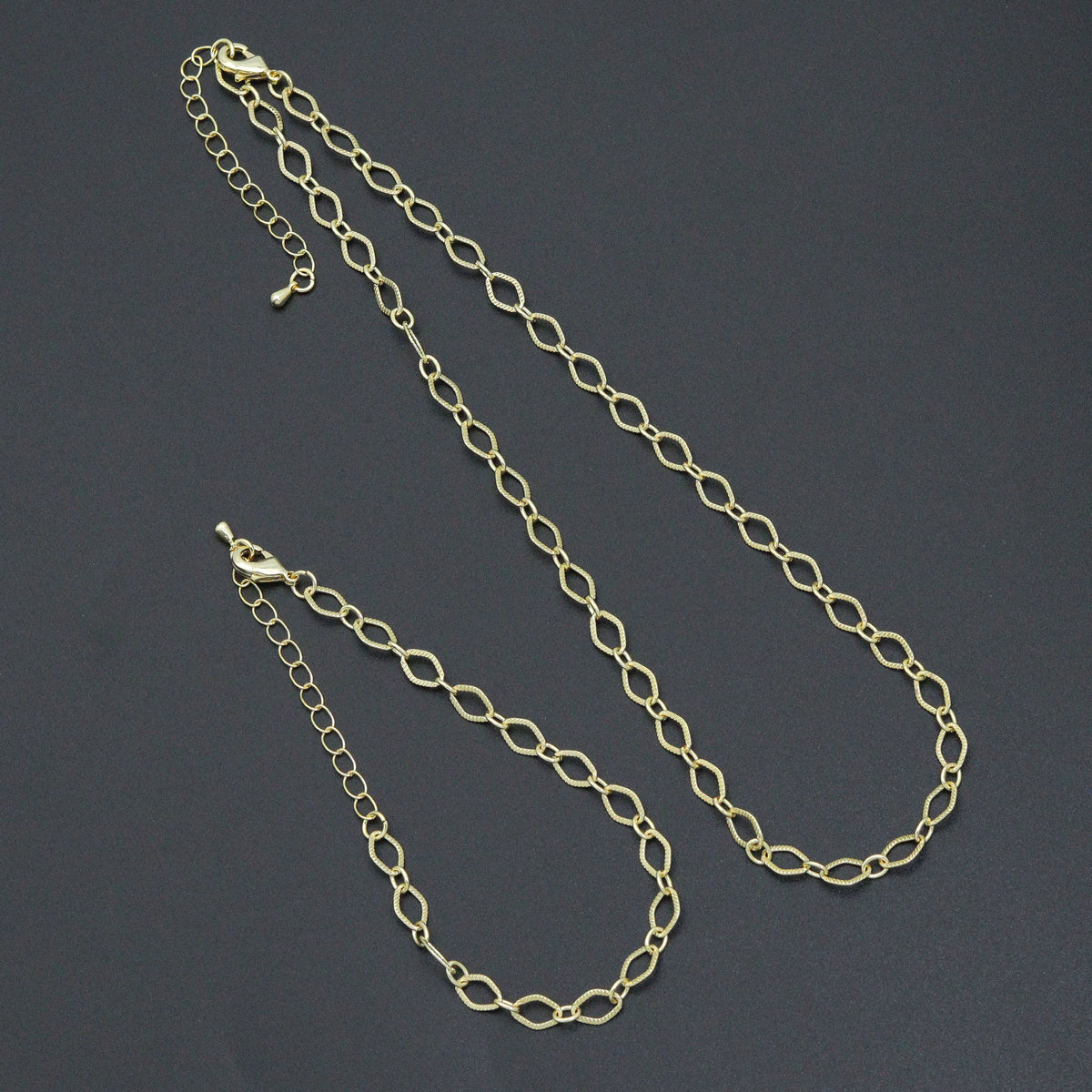 Diamond Shape Link Chain Necklace Bracelet, Charm bar necklace bracelet, sku#EF790