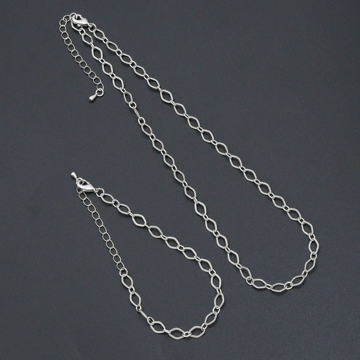 Diamond Shape Link Chain Necklace Bracelet, Charm bar necklace bracelet, sku#EF790