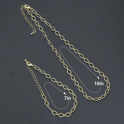 Diamond Shape Link Chain Necklace Bracelet, Charm bar necklace bracelet, sku#EF790
