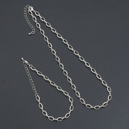 Fancy Oval Link Chain Necklace Bracelet, Charm bar necklace, sku#EF791