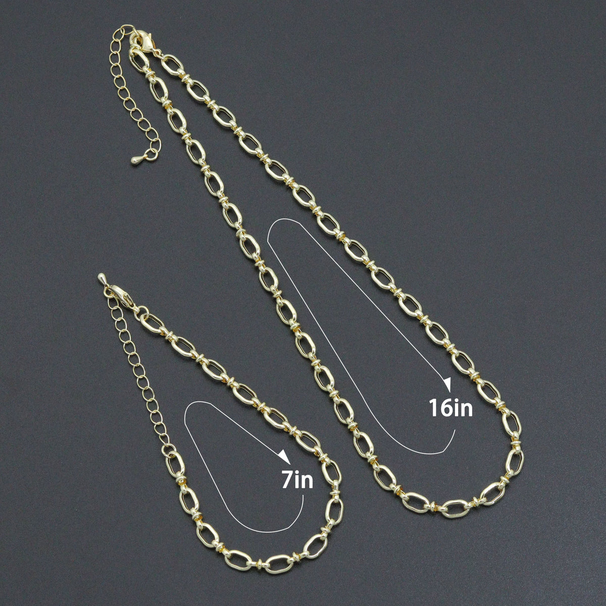 Fancy Oval Link Chain Necklace Bracelet, Charm bar necklace, sku#EF791