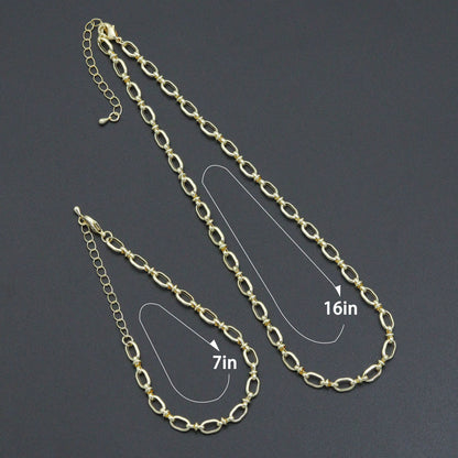 Fancy Oval Link Chain Necklace Bracelet, Charm bar necklace, sku#EF791