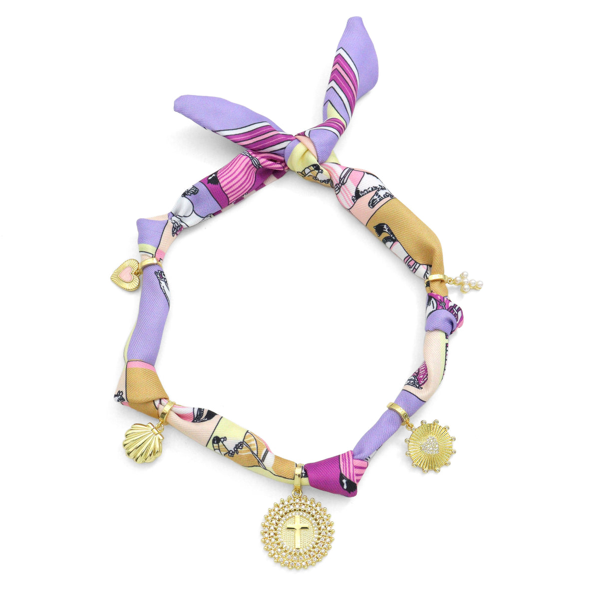 Convertible Scarf Necklace, Adjustable Silk Scarf Statement Necklace, sku#EF806-1