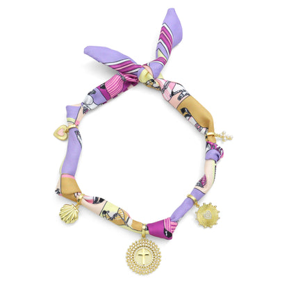 Convertible Scarf Necklace, Adjustable Silk Scarf Statement Necklace, sku#EF806-1