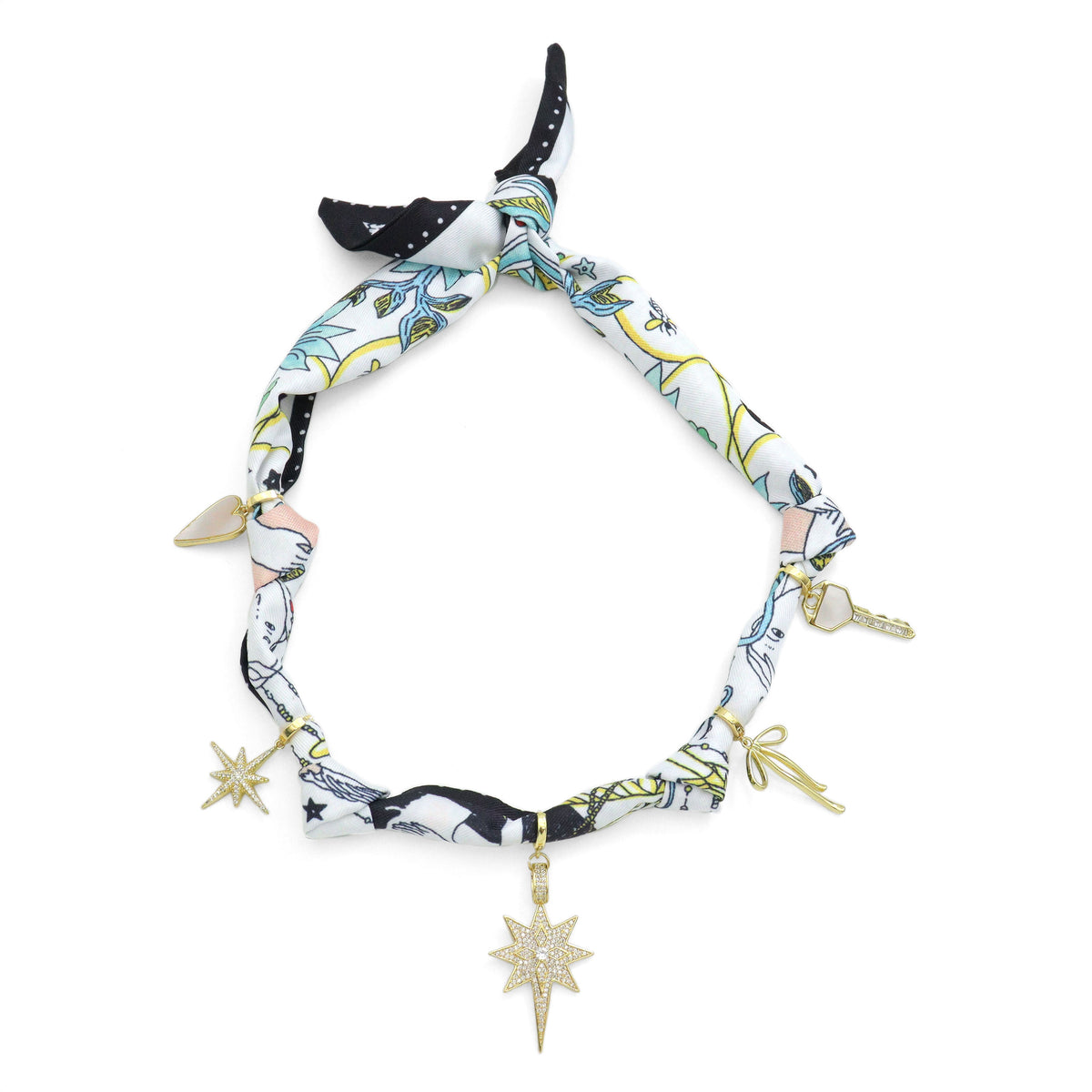 Convertible Scarf Necklace, Adjustable Silk Scarf Statement Necklace, sku#EF806-1