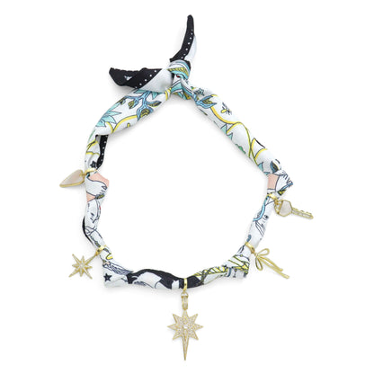 Convertible Scarf Necklace, Adjustable Silk Scarf Statement Necklace, sku#EF806-1
