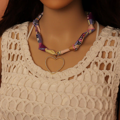 Convertible Scarf Necklace, Adjustable Silk Scarf Statement Necklace, sku#EF806-1