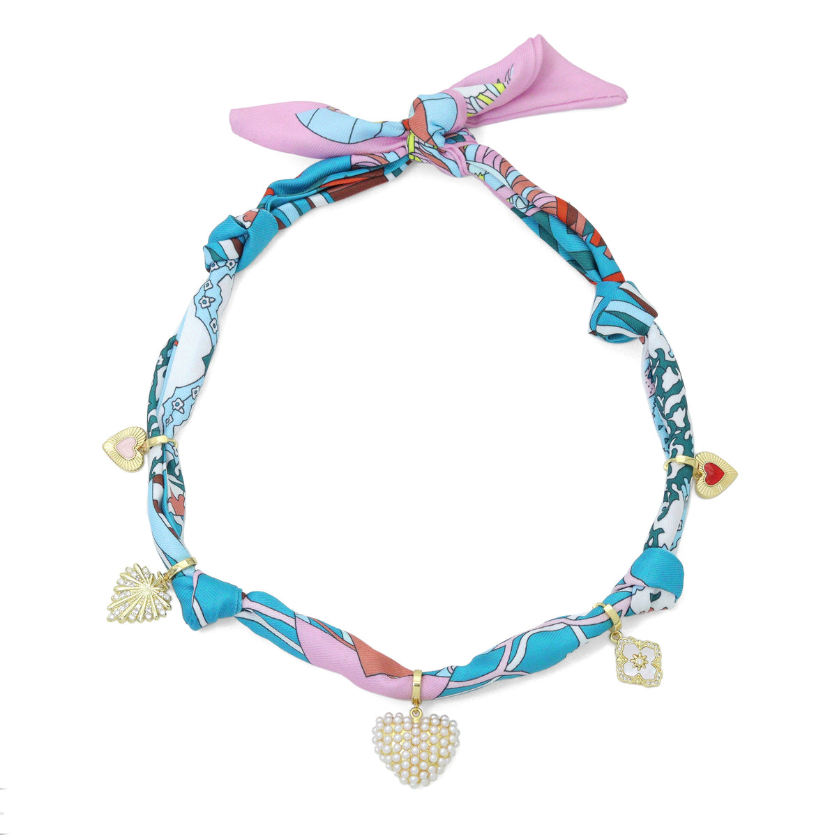 Convertible Scarf Necklace, Adjustable Silk Scarf Statement Necklace, sku#EF806-1