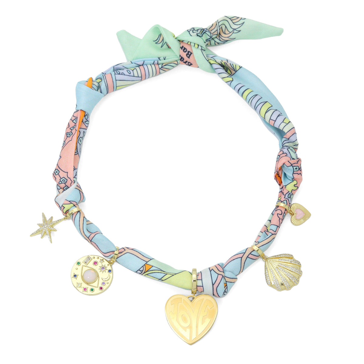 Convertible Scarf Necklace, Adjustable Silk Scarf Statement Necklace, sku#EF806-1