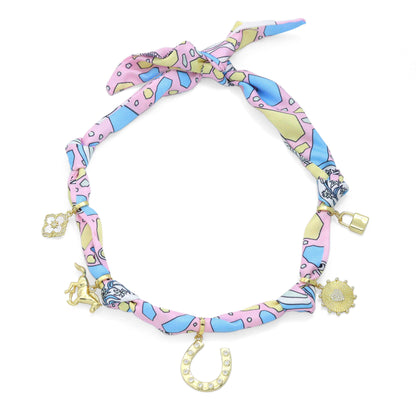 Convertible Scarf Necklace, Adjustable Silk Scarf Statement Necklace, sku#EF806-1