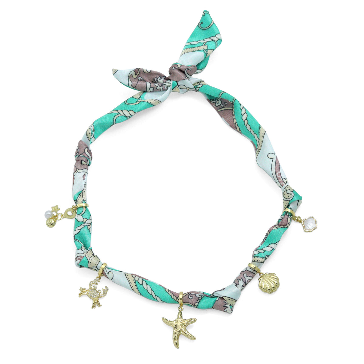 Convertible Scarf Necklace, Adjustable Silk Scarf Statement Necklace, sku#EF806-1