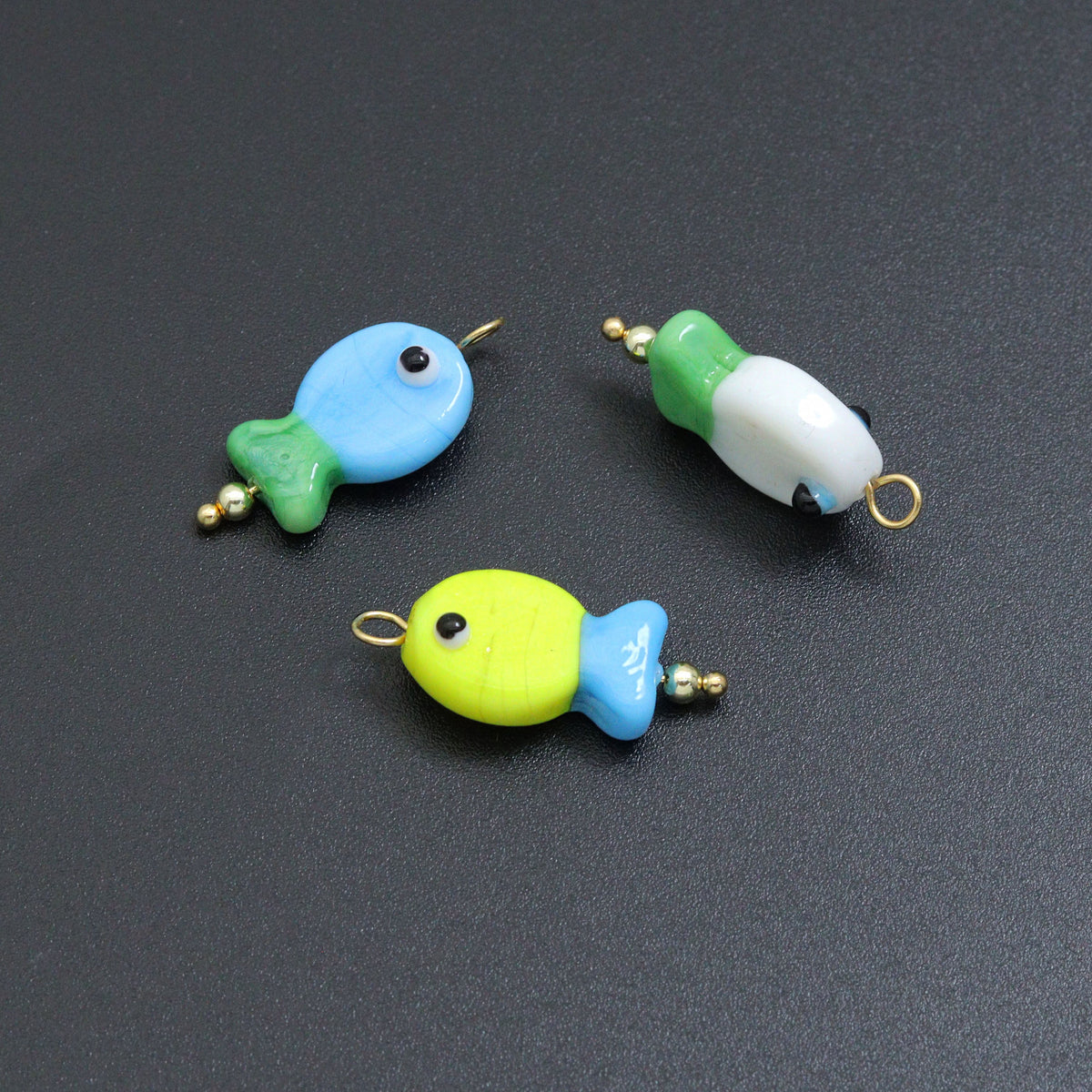 Coloful Fish Charm Pendant-handmade ocean-inspired pendant, Sku#EF828
